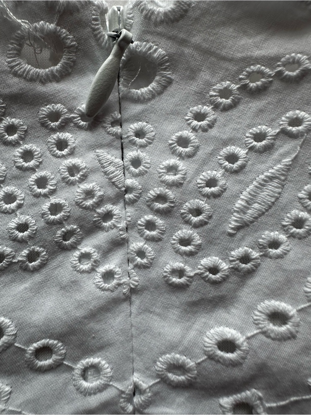 Veronica Beard Romantic Eyelet Midi Dress White Cotton Sleeveless Size 8 - Picture 13 of 13